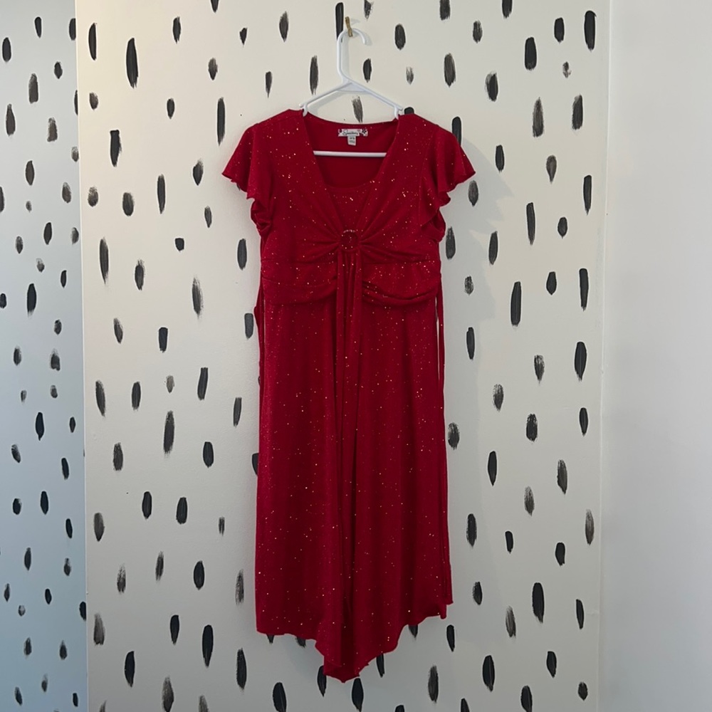 Girls Red Sparkle Dress